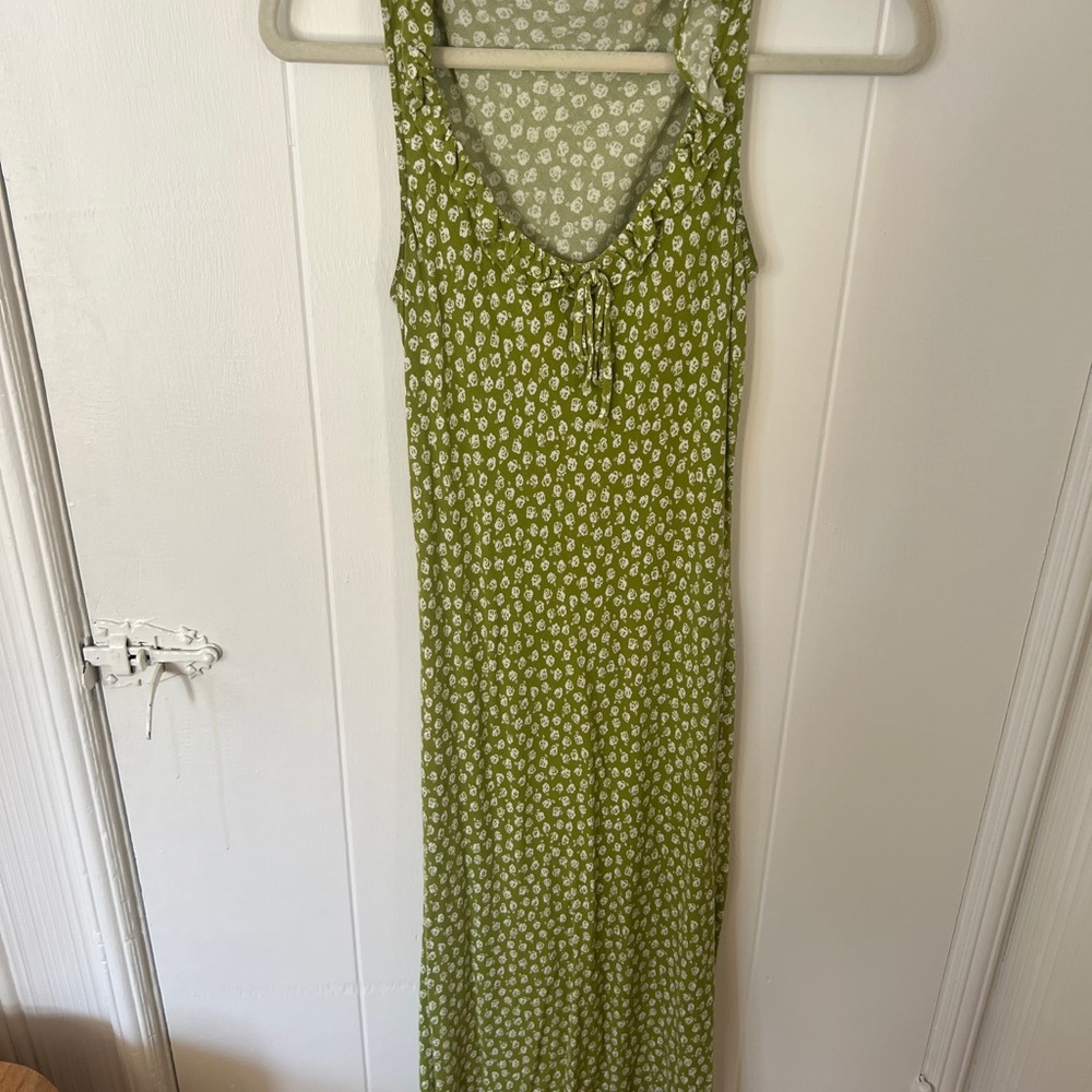 Reformation Green Floral Cotton Maxi Dress